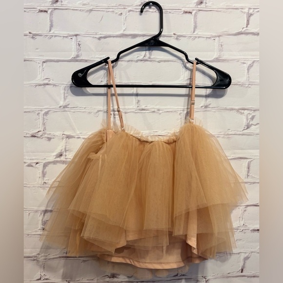 Anthologie Light Pink Tulle Spaghetti Strap Top – Size Medium - Picture 2 of 4